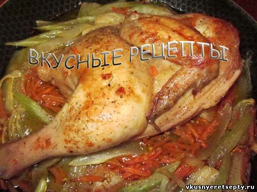 Курица с овощами в духовке